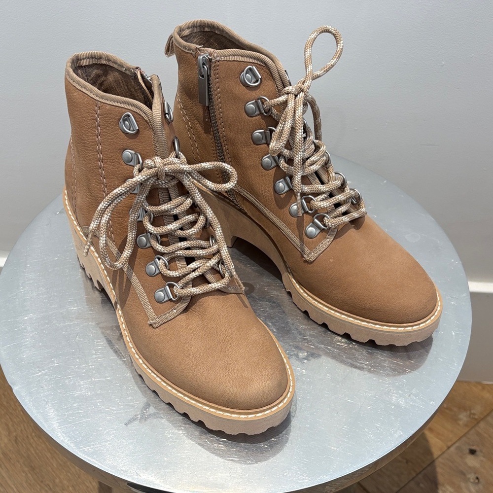 Dolce Vita “Huey Hiker” Tan Combat Lace-Up Boots